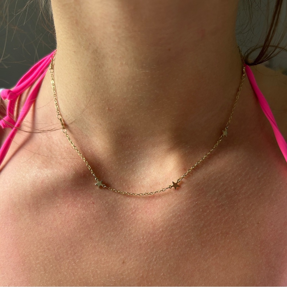 dainty gold star adjustable necklace💛